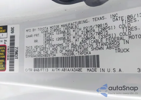 2013 Toyota Tacoma from USA, damaged, VIN 5TFNX4CN5DX029734